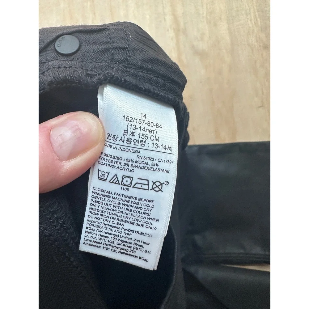 Gap Teen Girls Black Coated Sky High 90s Loose Jeans Size 14 434289-00 NEW